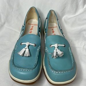Teal Tassel Loafers for Women